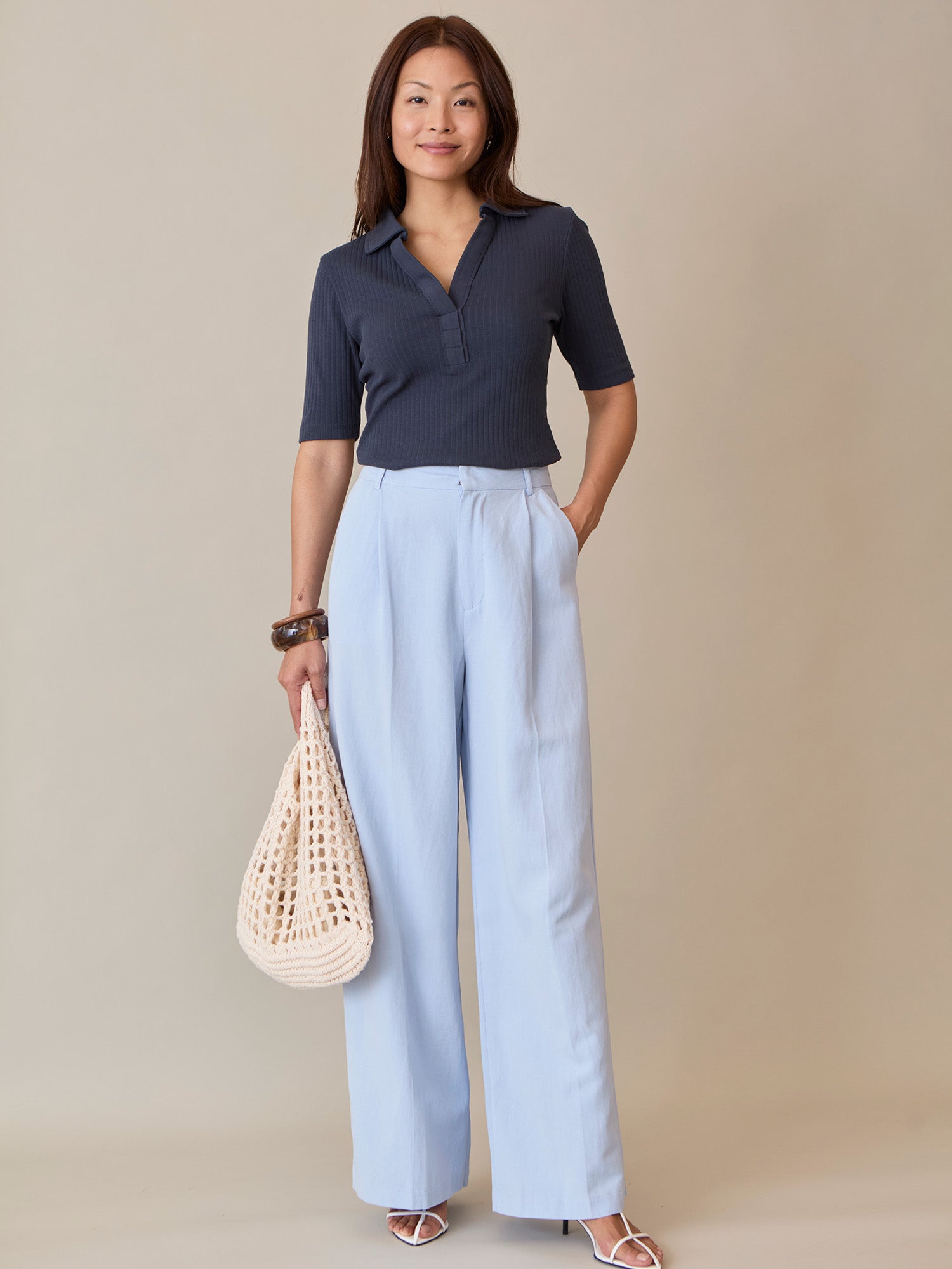 Regan Top neutral-toned women’s sustainable cotton top