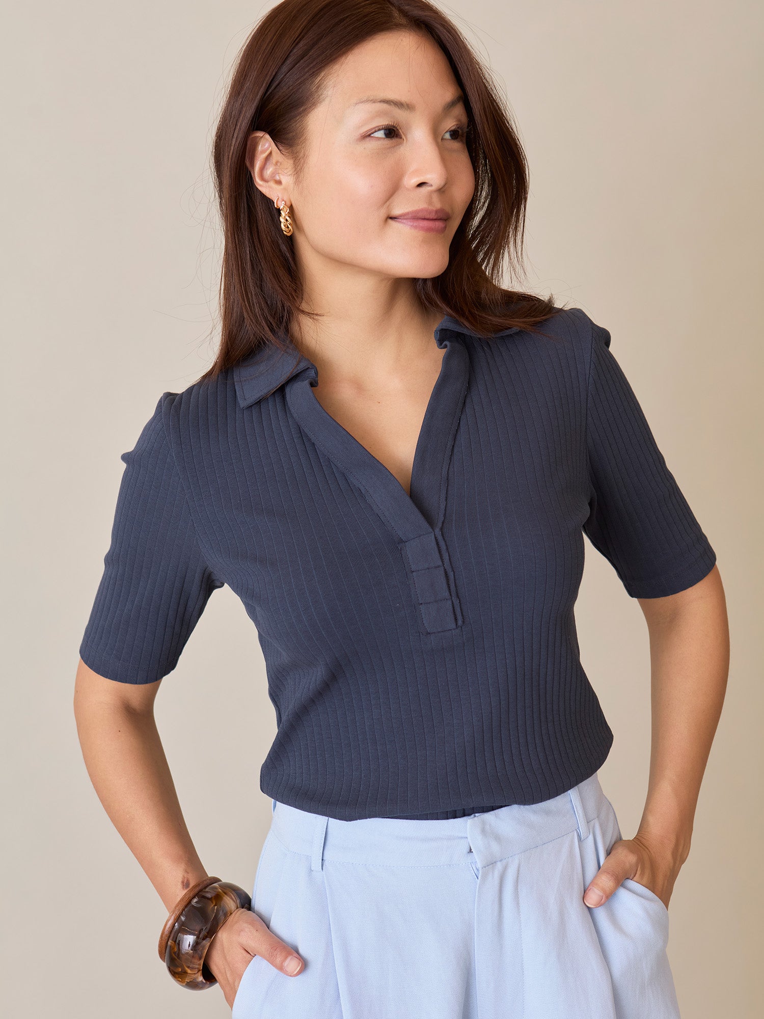 Women’s Regan Top eco-friendly breathable everyday cotton shirt