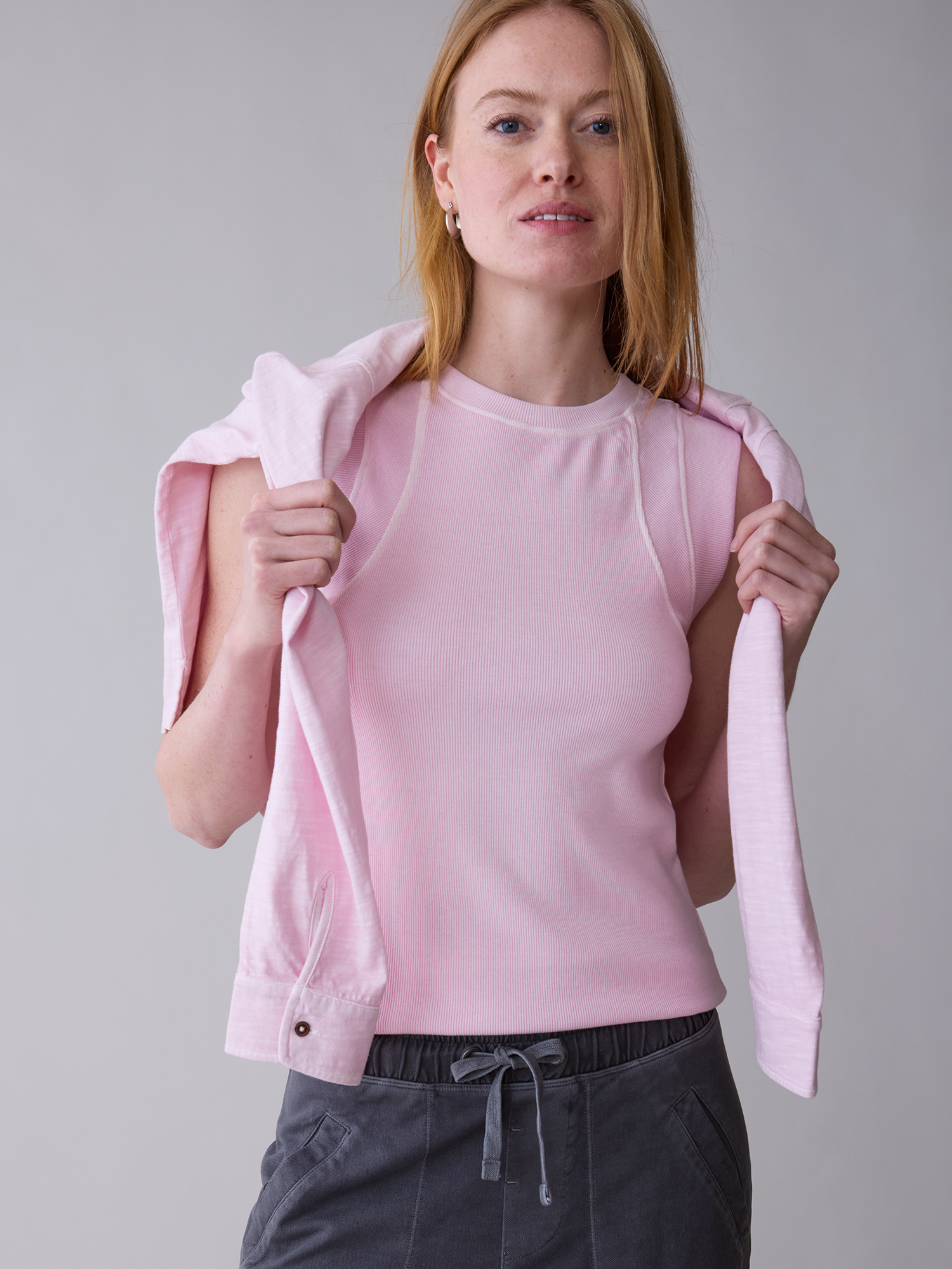 Audra Tank neutral-toned women’s sustainable cotton summer top