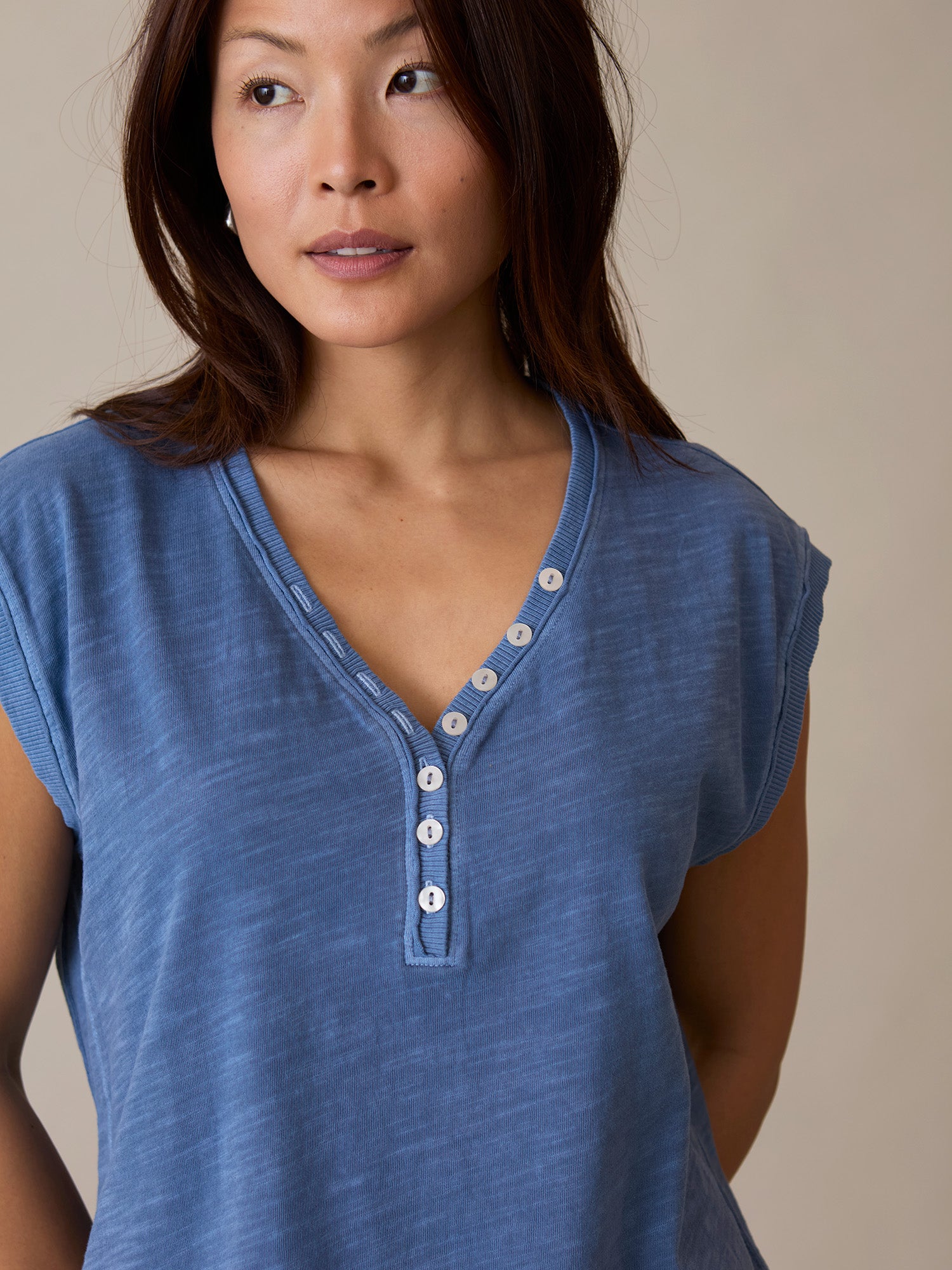 Washed Mira Top for women – soft garment-dyed cotton casual blouse