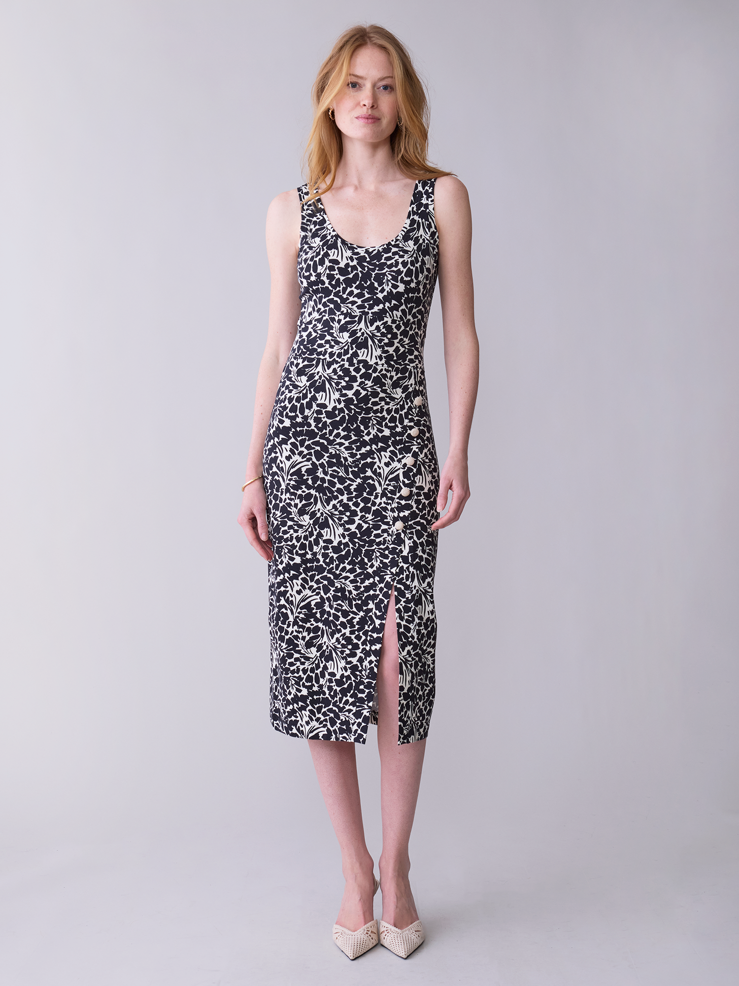 grey state chiara midi dress Grey State Chiara Midi Dress 3X / Blue Motif