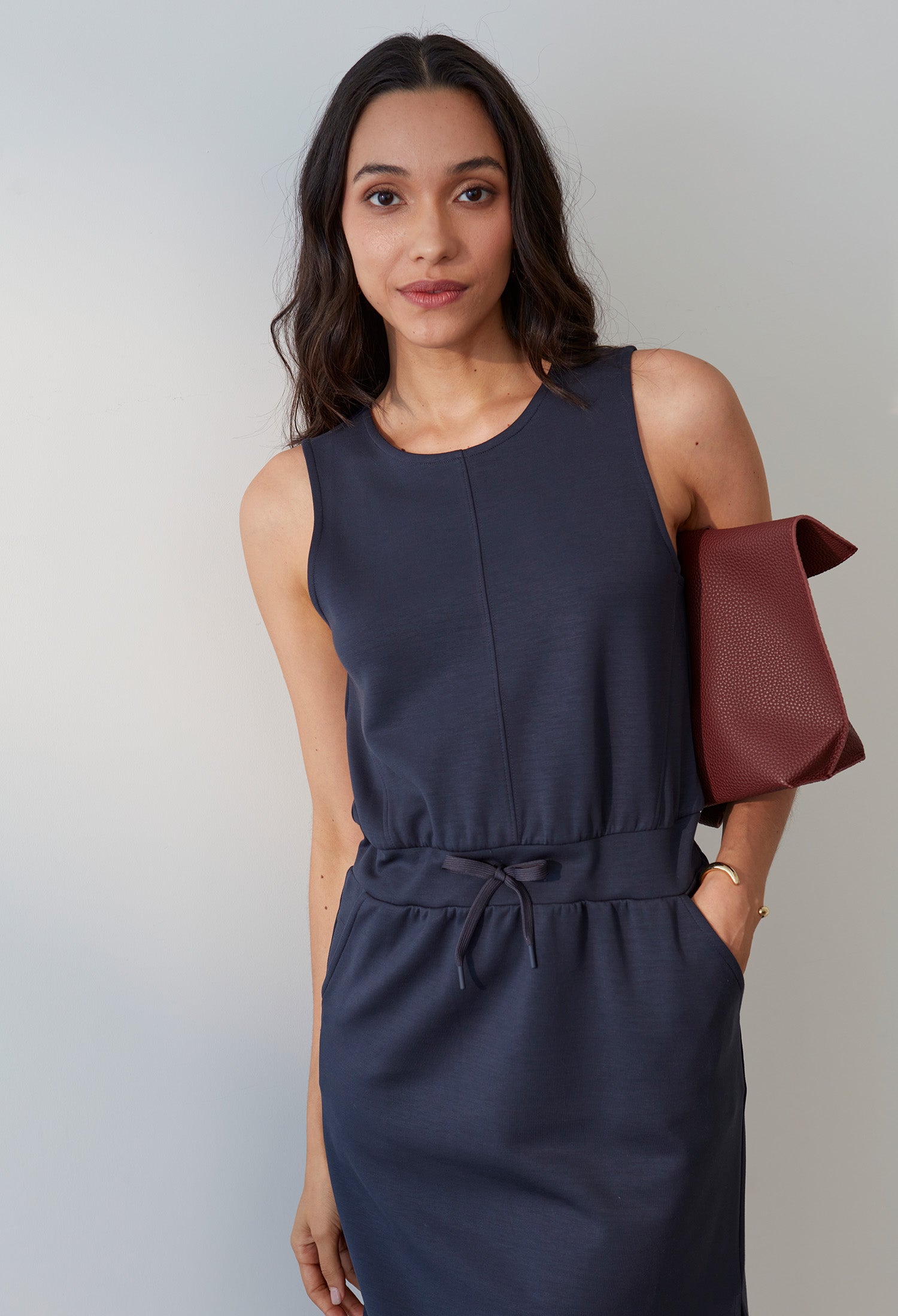 Sustainable Hayden Dress versatile women’s wardrobe staple midi dress