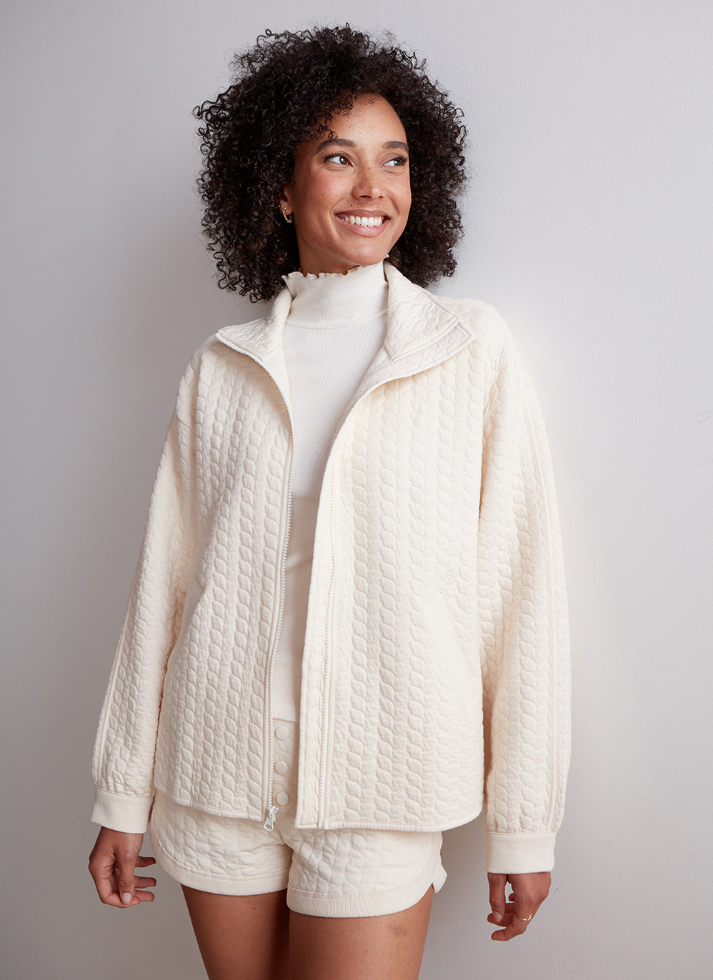 Devyn Zip Up - Eggnog / XS - Shirts & Tops