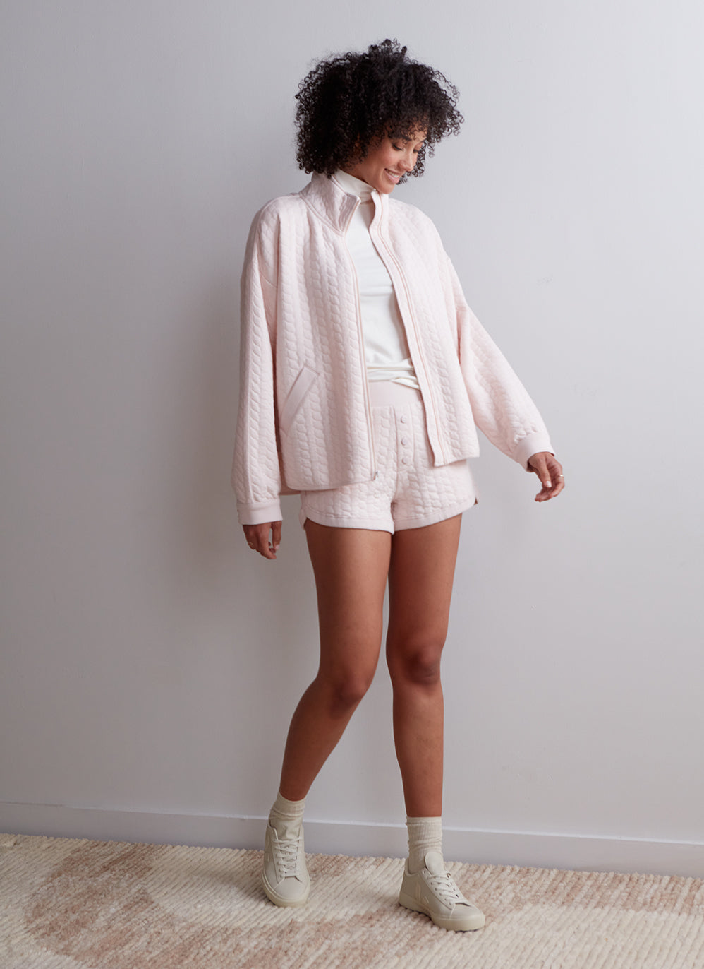 Devyn Zip Up - Mauve Chalk / XS - Shirts & Tops