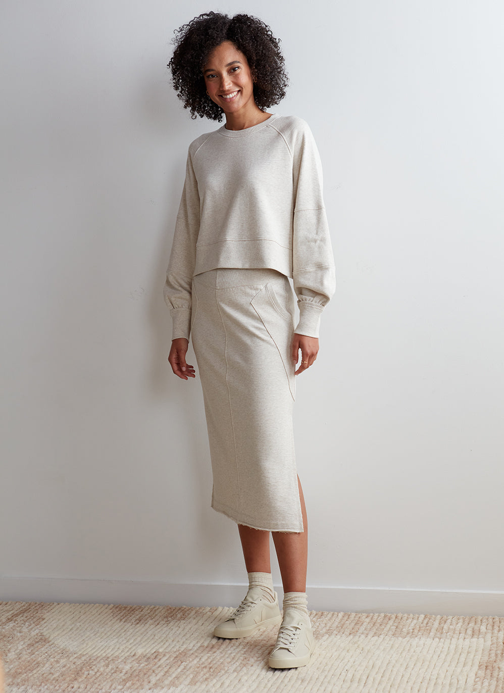 Heathered Kenny Skirt - Oatmeal Heather / XS - Skirts