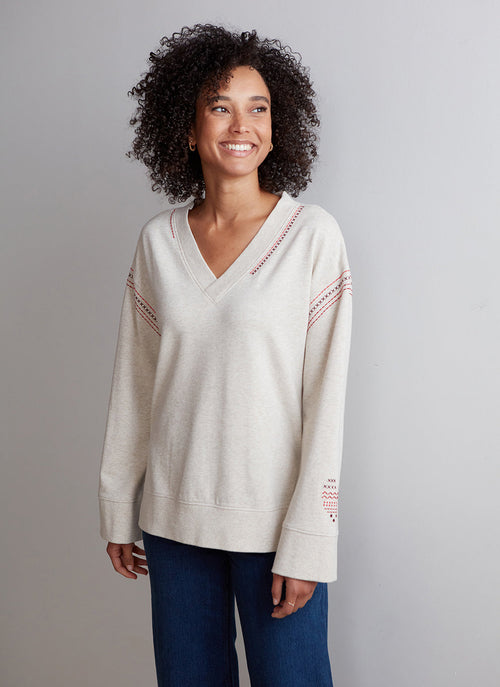 Heathered Penelope Pullover - Oatmeal Heather / XS - Shirts