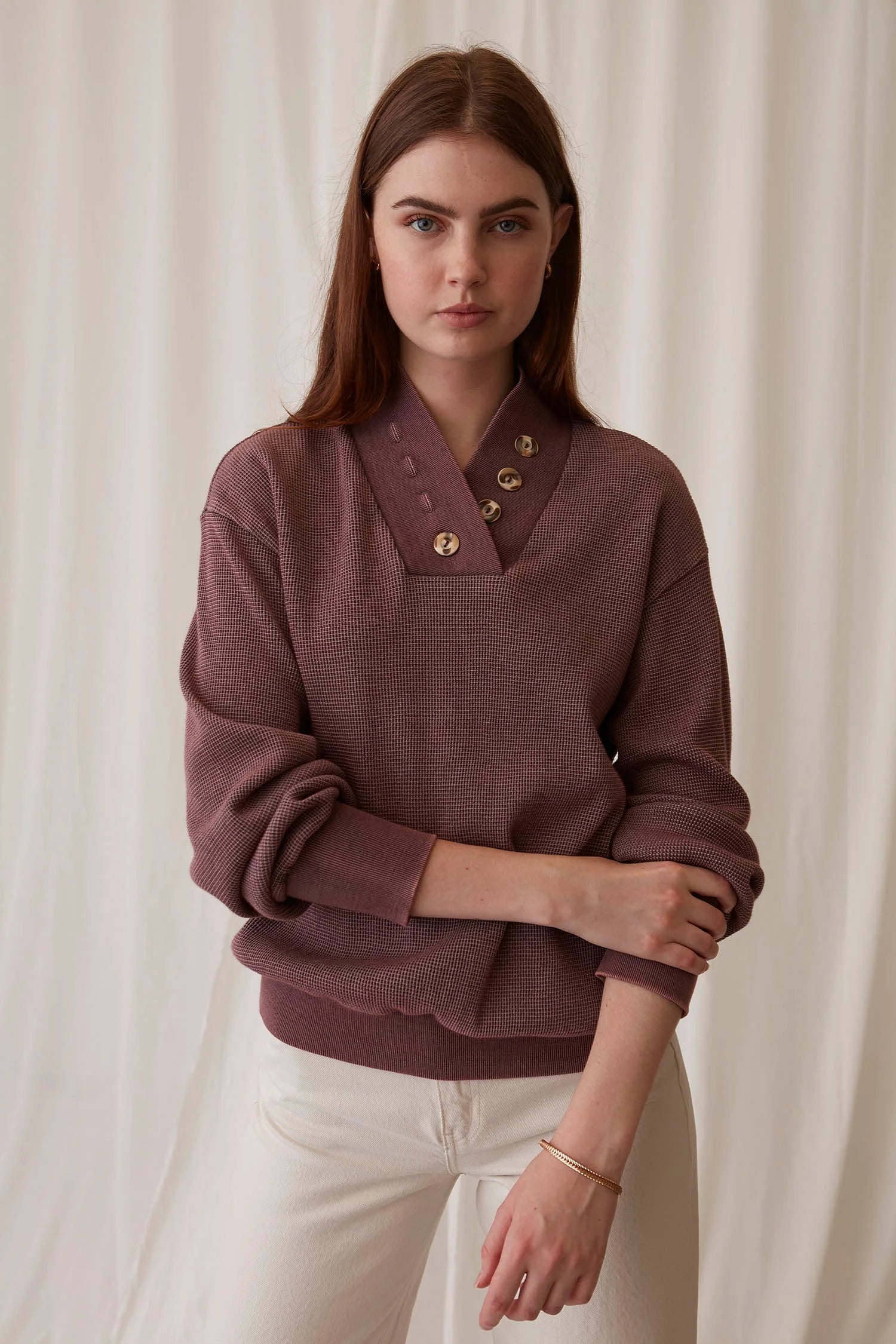 Washed Brighton Pullover - Washed Vineyard Wine / XS