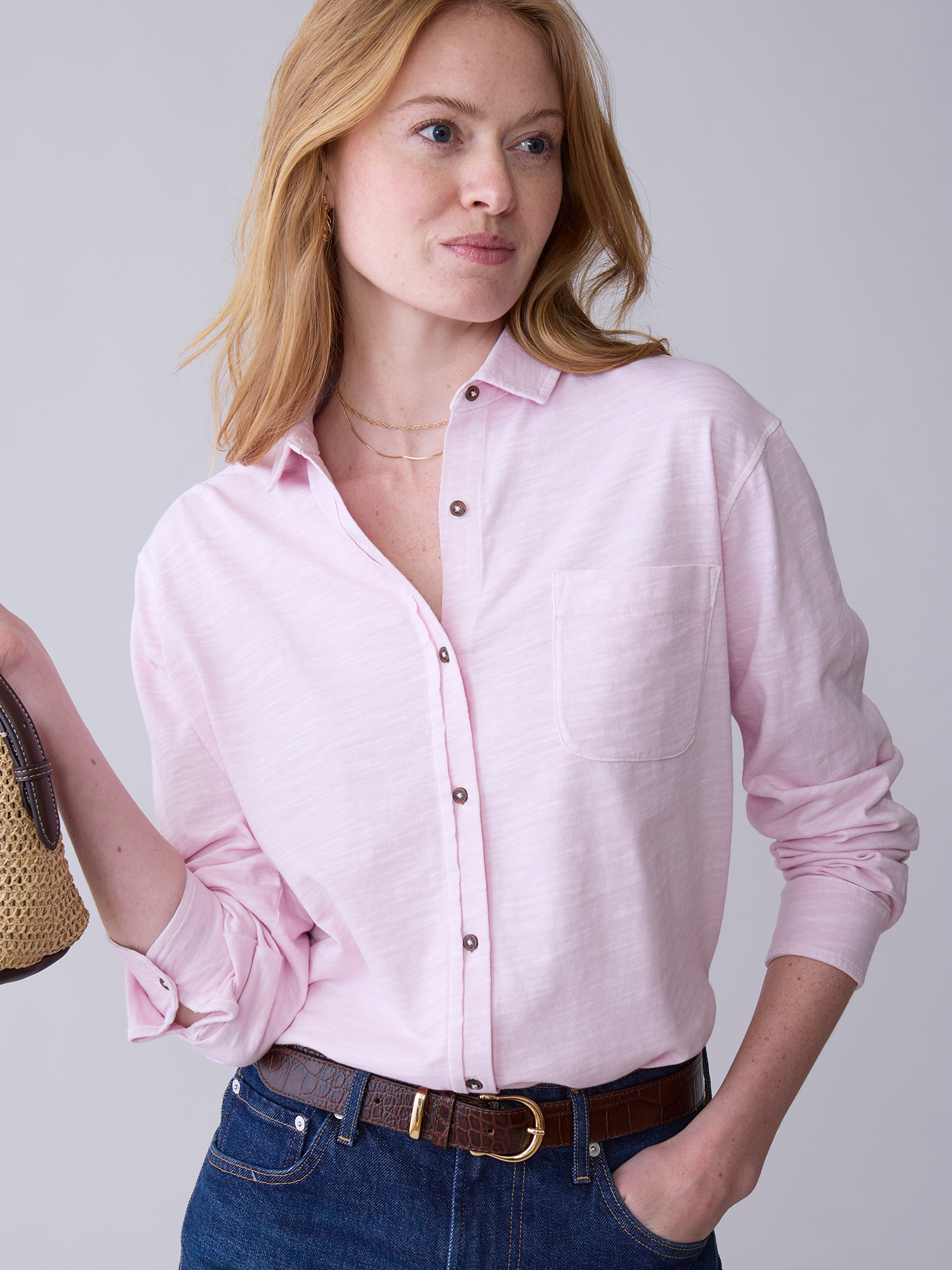 Washed Avery Shirt for women – soft washed cotton button-down shirt