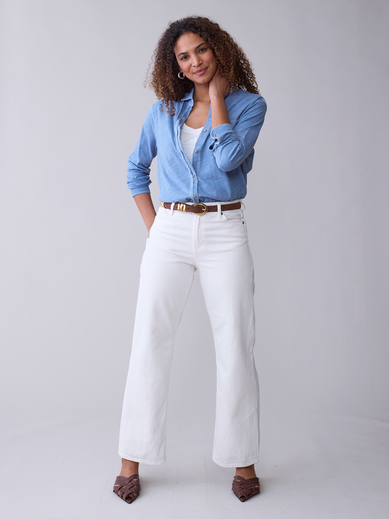 Washed Avery Shirt vintage wash women’s casual button-up top