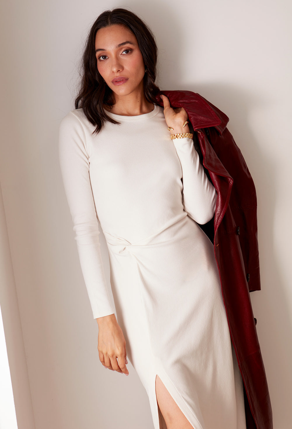 Josefin Contrast Tube Dress Black White