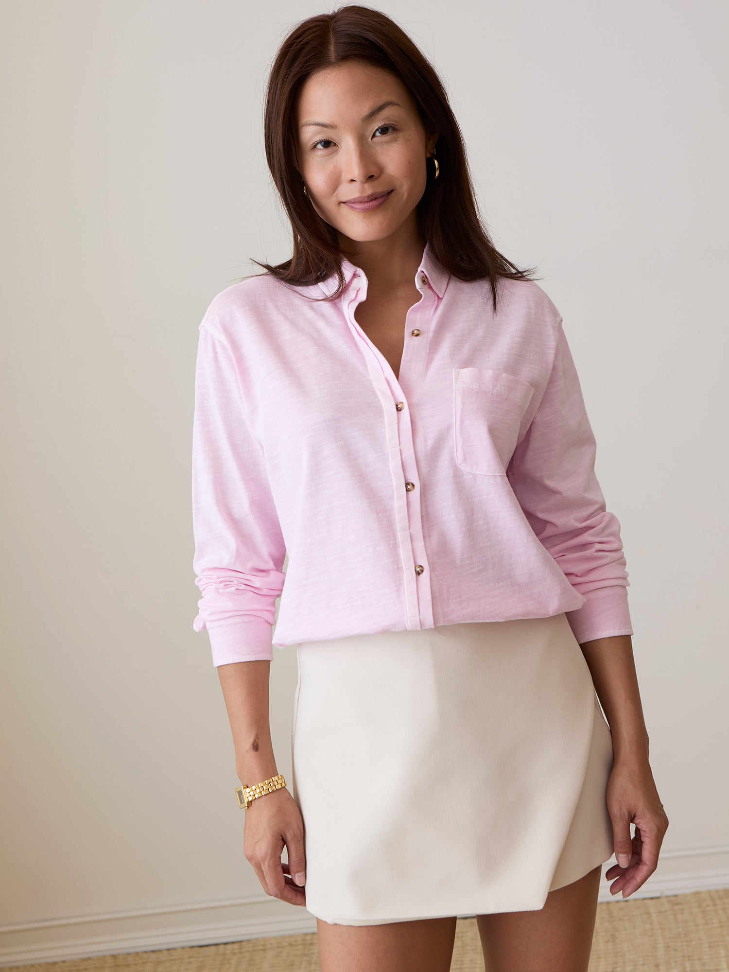 Washed Avery Shirt for women – soft washed cotton button-down shirt